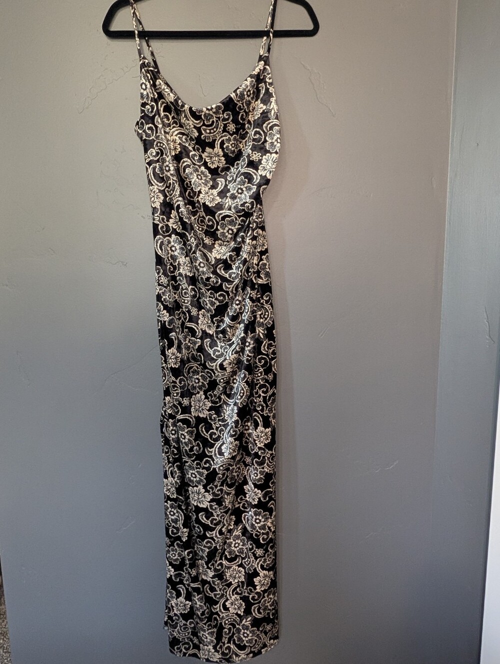 Laundry By Shelli Segal Velvet Dress Floral Tank Slit - Picture 2 of 10